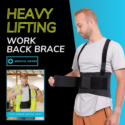 Made of elastic, the industrial back support belt is lightweight and has medical-grade fasteners for a secure fit