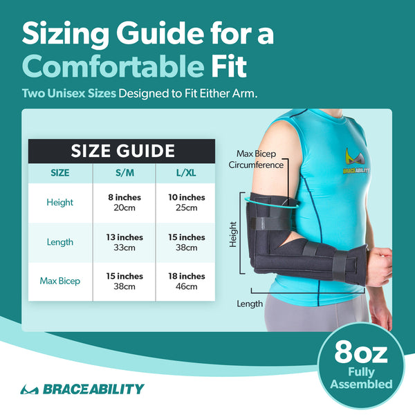 Elbow Fracture Splint Removable Long Arm Soft Cast Immobilizer Brace