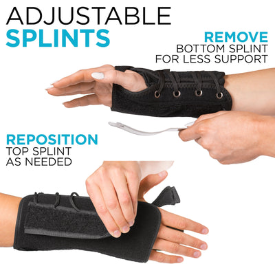 Adjustable splints make the wrist brace ideal for less support while playing video games on a pc