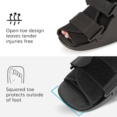 The short walking boot for broken toe recovery protects the outside of your foot to prevent further injury