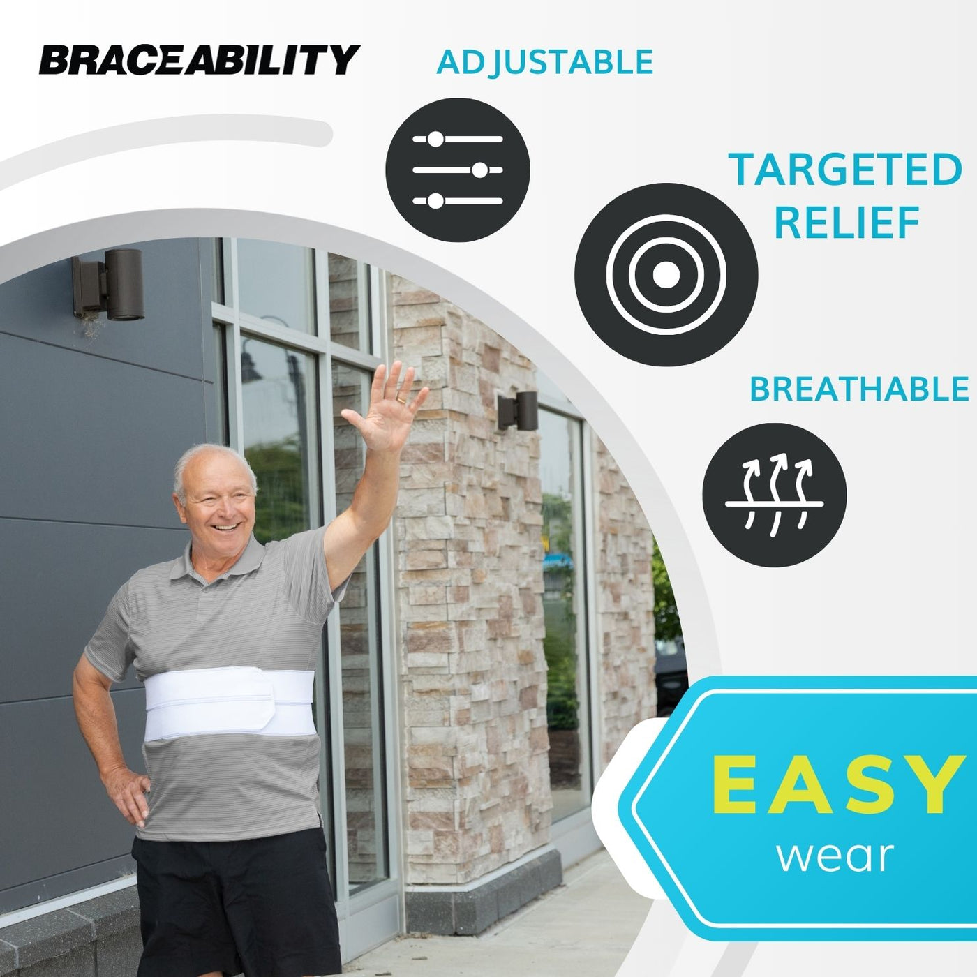 The breathable broken rib brace has adjustable straps to get targeted pain relief for cracked or dislocated ribs