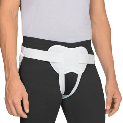 The BraceAbility inguinal hernia truss is an underwear style support to hold a groin hernia