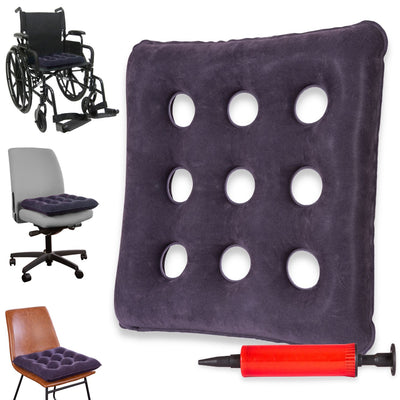 BraceAbility inflatable seat cushion portable pressure relief blow-up waffle pad for wheelchair