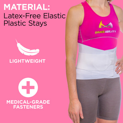 The womens back support brace is lightweight and made with latex-free elastic