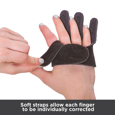 Soft straps allow each finger to be individually corrected