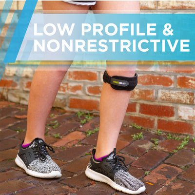 The lightweight patellar strap for knee pain is nonrestrictive for all day comfort