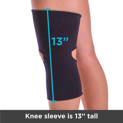 Low-profile, athletic knee sleeve is 13 inches tall