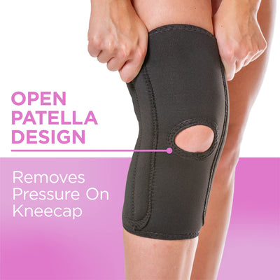The open-patella design removes pressure on your kneecap to reduce arthritis knee pain