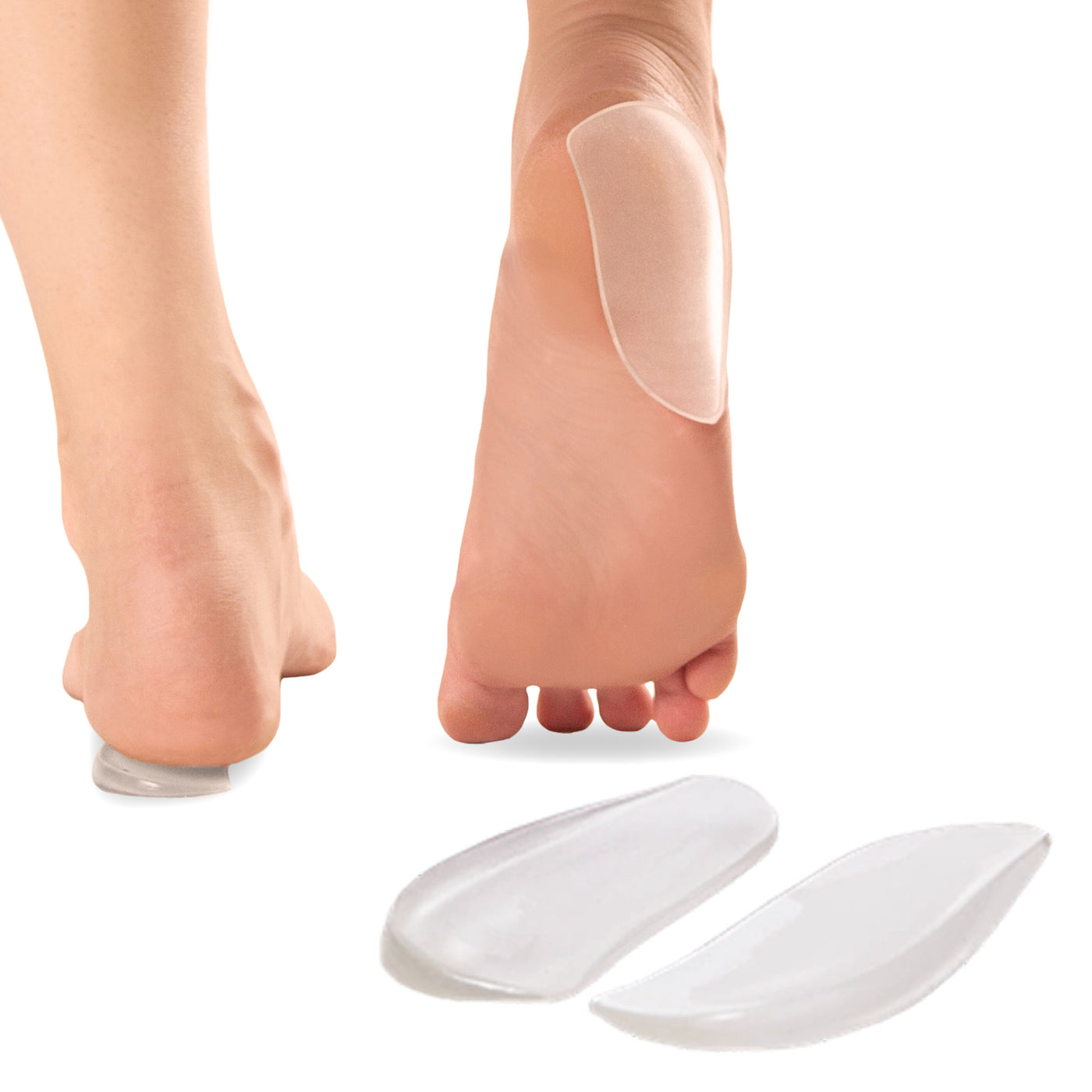 medial and lateral silicone shoe inserts prevent knock knees and bow leggedness