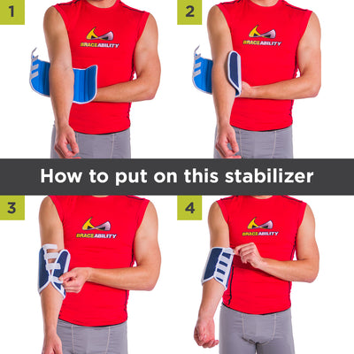 To apply this elbow stabilizer follow these 4-step instructions