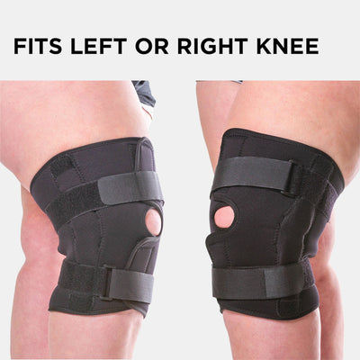 Wear the BraceAbility deluxe hinged knee brace on your right or left knee