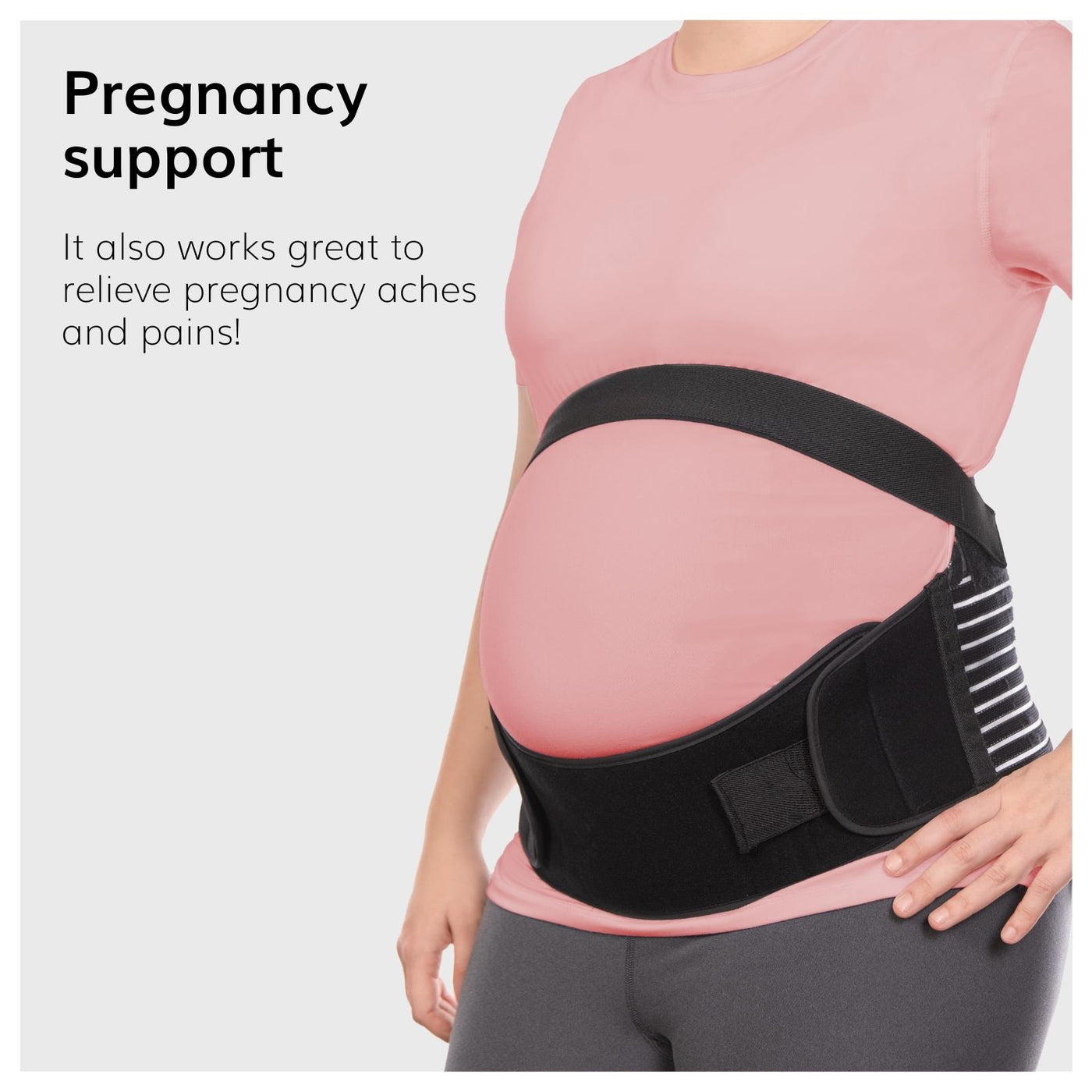 Our hanging stomach relief girdle can be used as a pregnancy support to relieve all pregnancy aches and pains