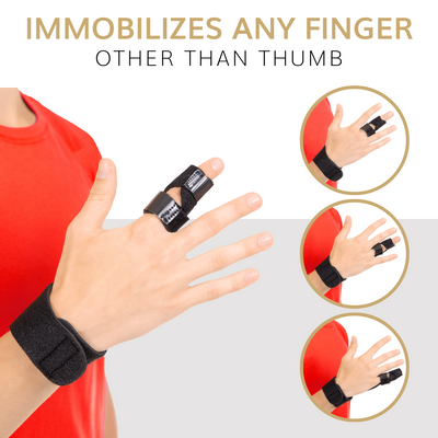 Our adjustable trigger finger splint can treat a broken finger on the pink, ring, middle, or index fingers