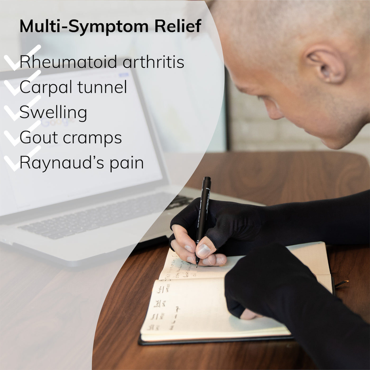 Our compression arthritis gloves offer pain relief for rheumatoid arthritis, carpal tunnel, and raynauds pain