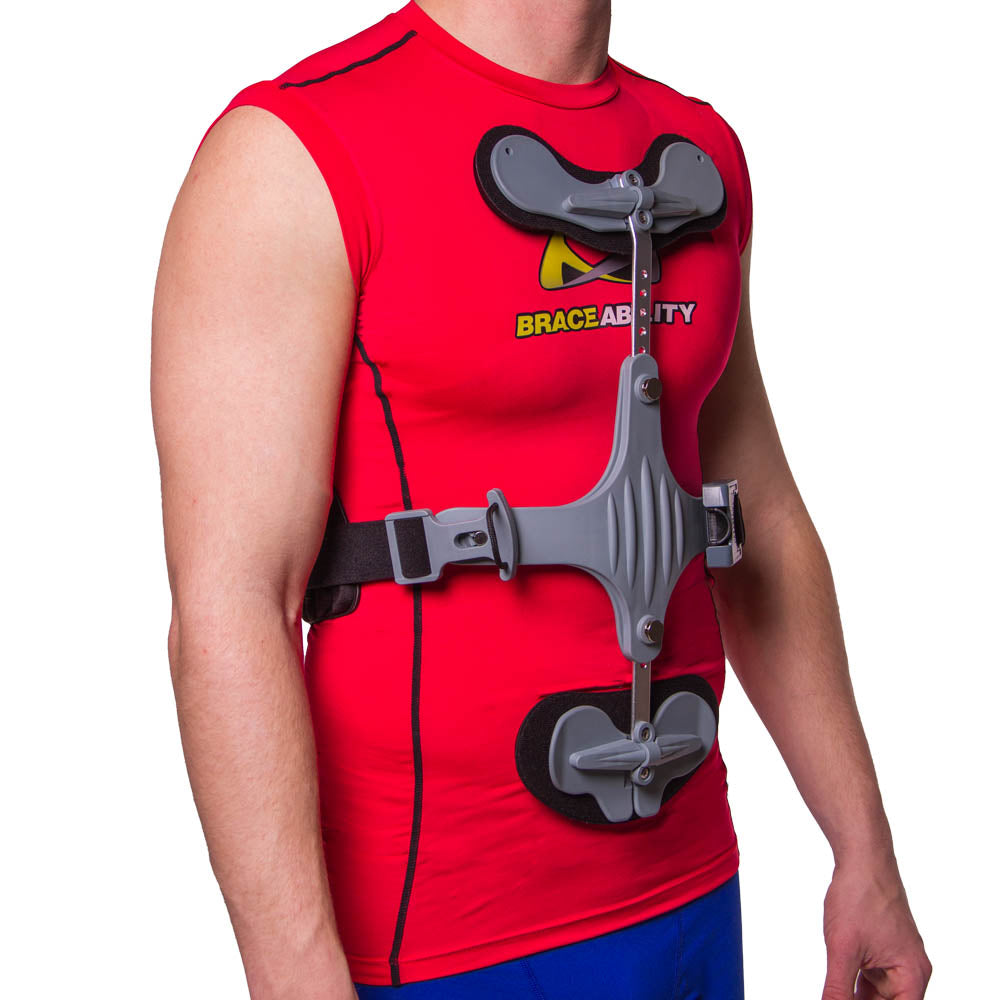 This CASH back brace controls thoracic flexion and promotes good spinal alignment