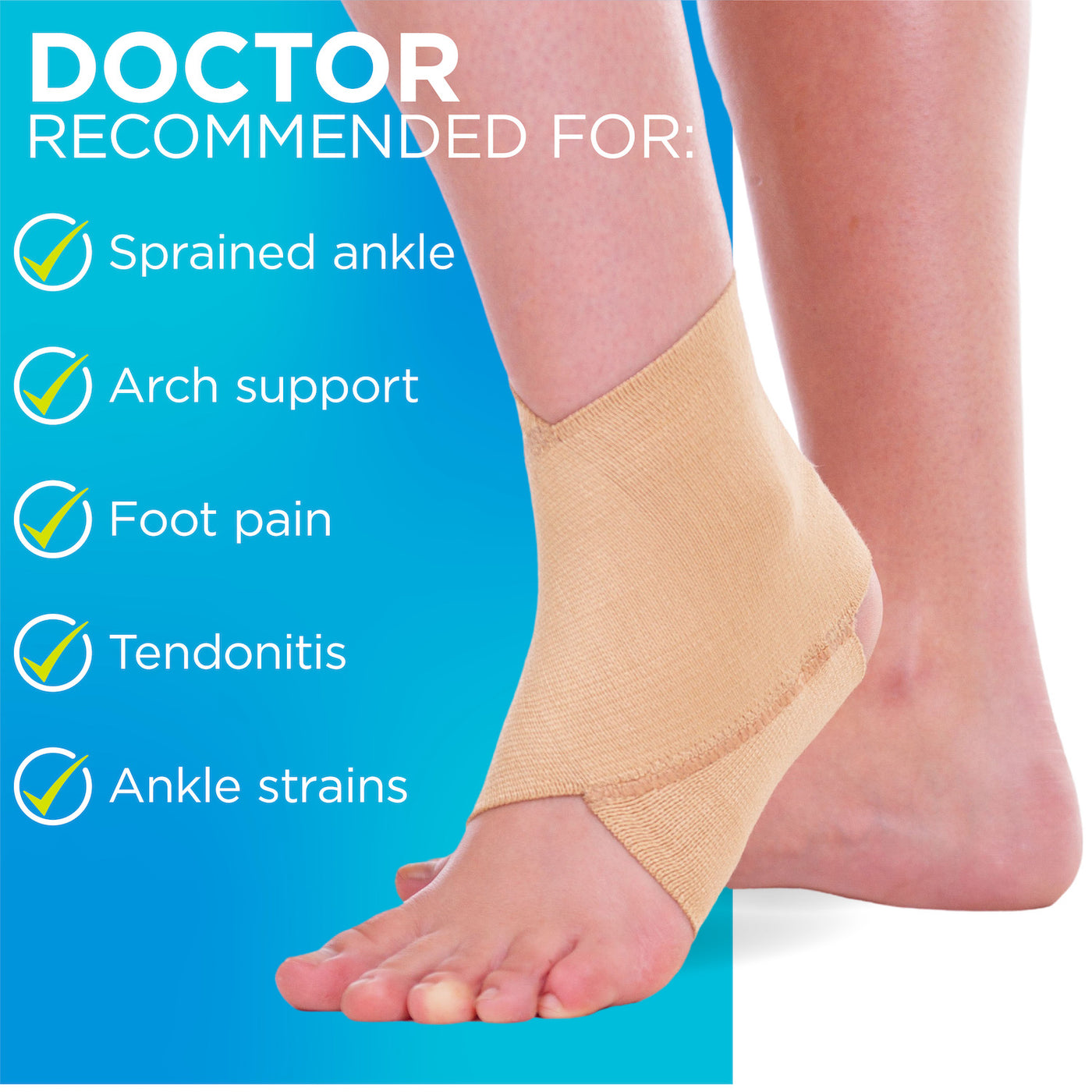 The BraceAbility compression bandage for sprained ankle also has arch support, reducing tendonitis pain