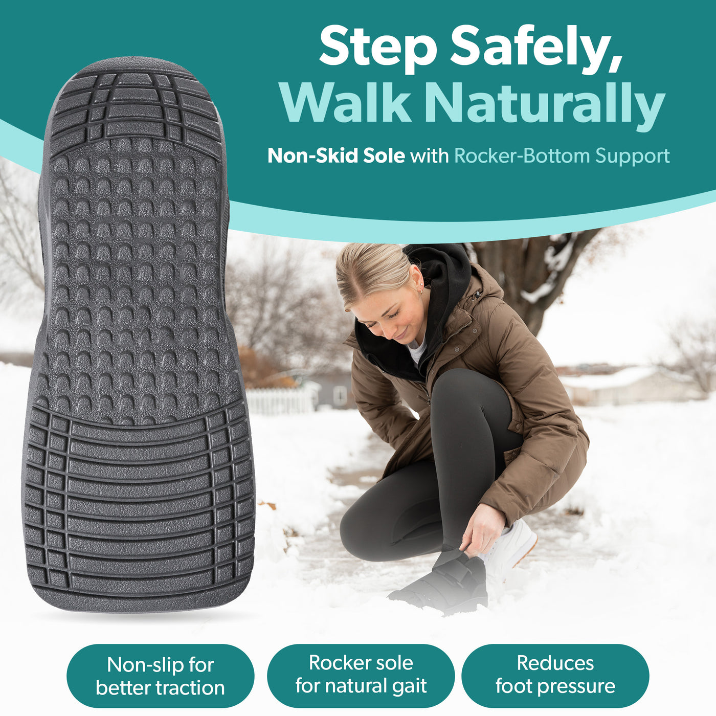 Our lightweight, water-resistant broken toe cast boot keeps dressings warm and dry