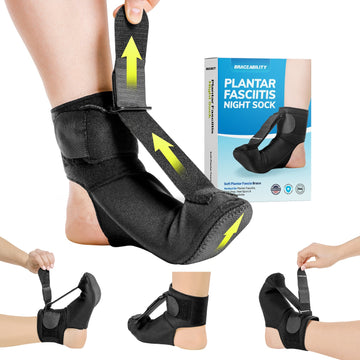 plantar fasciitis night splint soft stretching sock