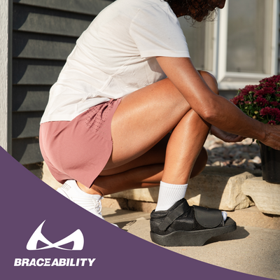 The orthowedge forefoot offloading healing shoe keeps your weight on your heals for relief after surgery