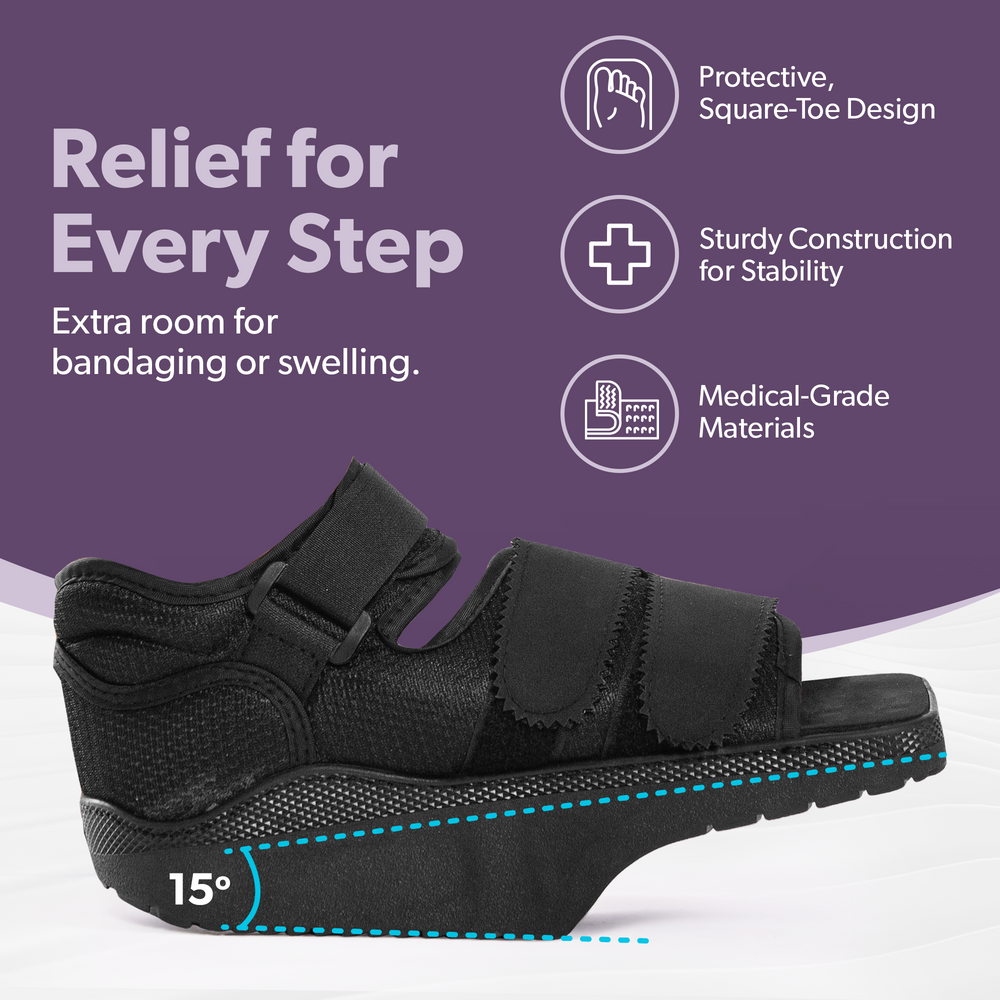 Toe Offloading Inserts Enhance Healing with Forefoot Off-Loading Broken Toe Shoe