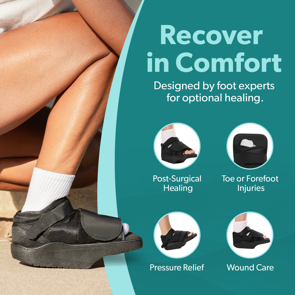 Offloader Shoes Enhance Healing with Forefoot Off-Loading Broken Toe Shoe