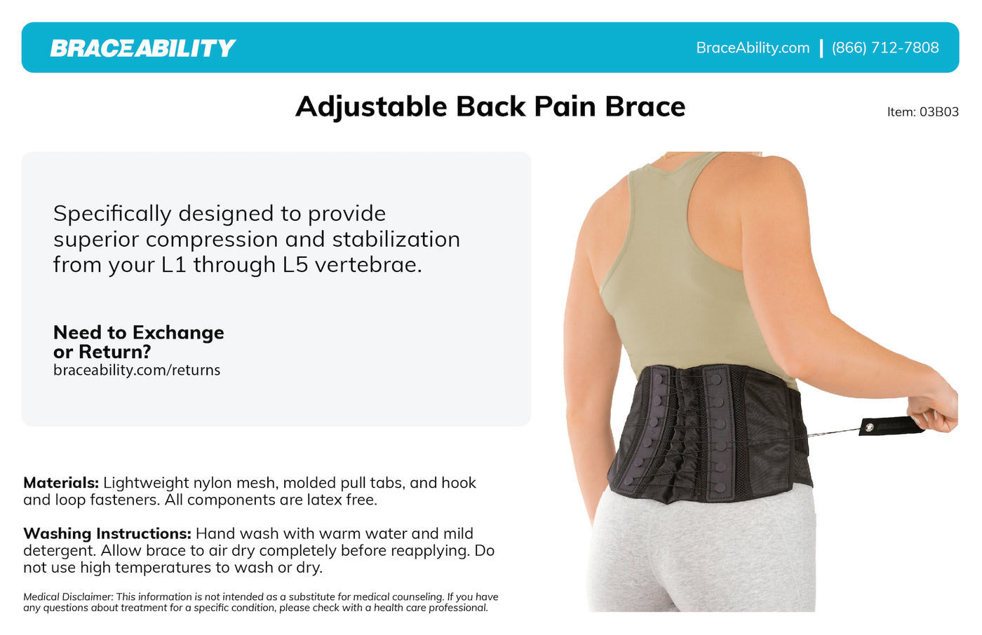 BraceAbility Lower Back & Spine Pain Brace | Adjustable Corset Support for  Lumbar Strain, Arthritis, Spinal Stenosis and Herniated Discs (One Size 