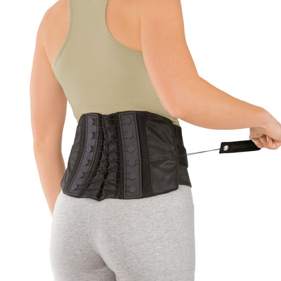 Adjustable lower back and spine pain lumbosacral corset brace