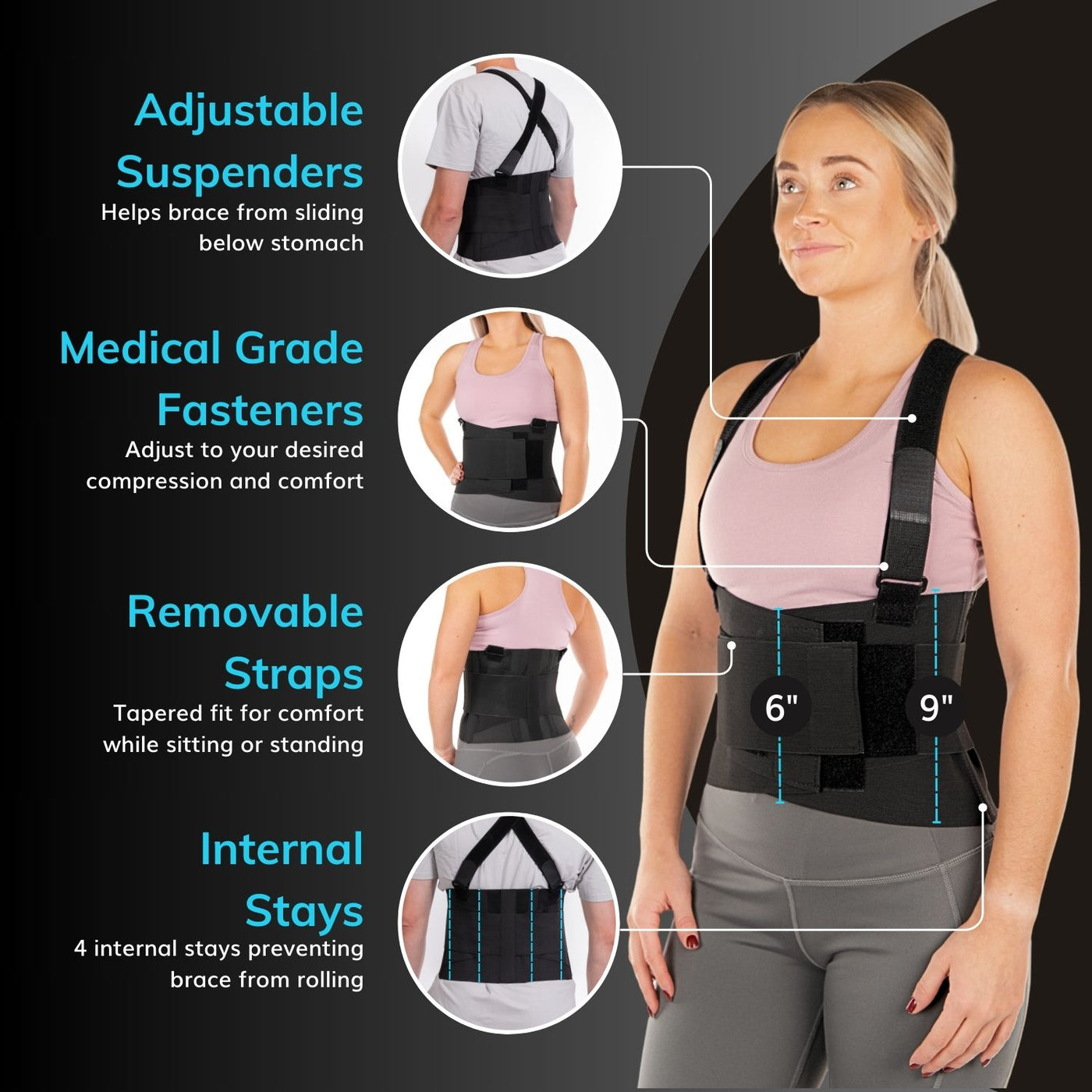 Sacro Brace (Elastic) The Back-Up Work Belt without Suspenders