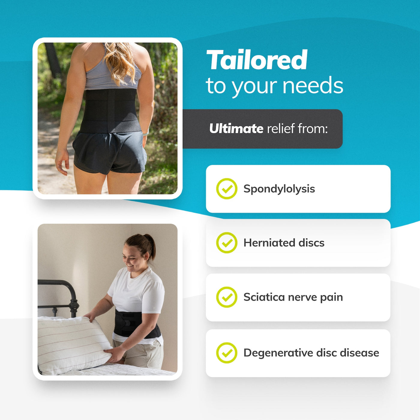 The lower back brace for chronic pain relief from sciatica and pinched nerves is 9 inches tall