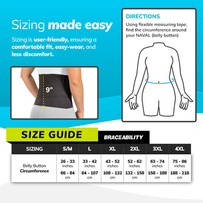 The sizing on our sciatica back pain relief brace comes in sizes small to 4xl. Sizes are based on body circumferences around where you plan to wear the brace.