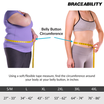 The sizing on our elastic and neoprene back pain relief brace comes in sizes small to 4xl. Sizes are based on body circumferences around where you plan to wear the brace. S/M fits 26" - 33", large fits 33"-42", x-large fits 43"-52", 2X-large fits 52"-62", 3X-large fits 63"-74" and 4XL fits 75" - 86"