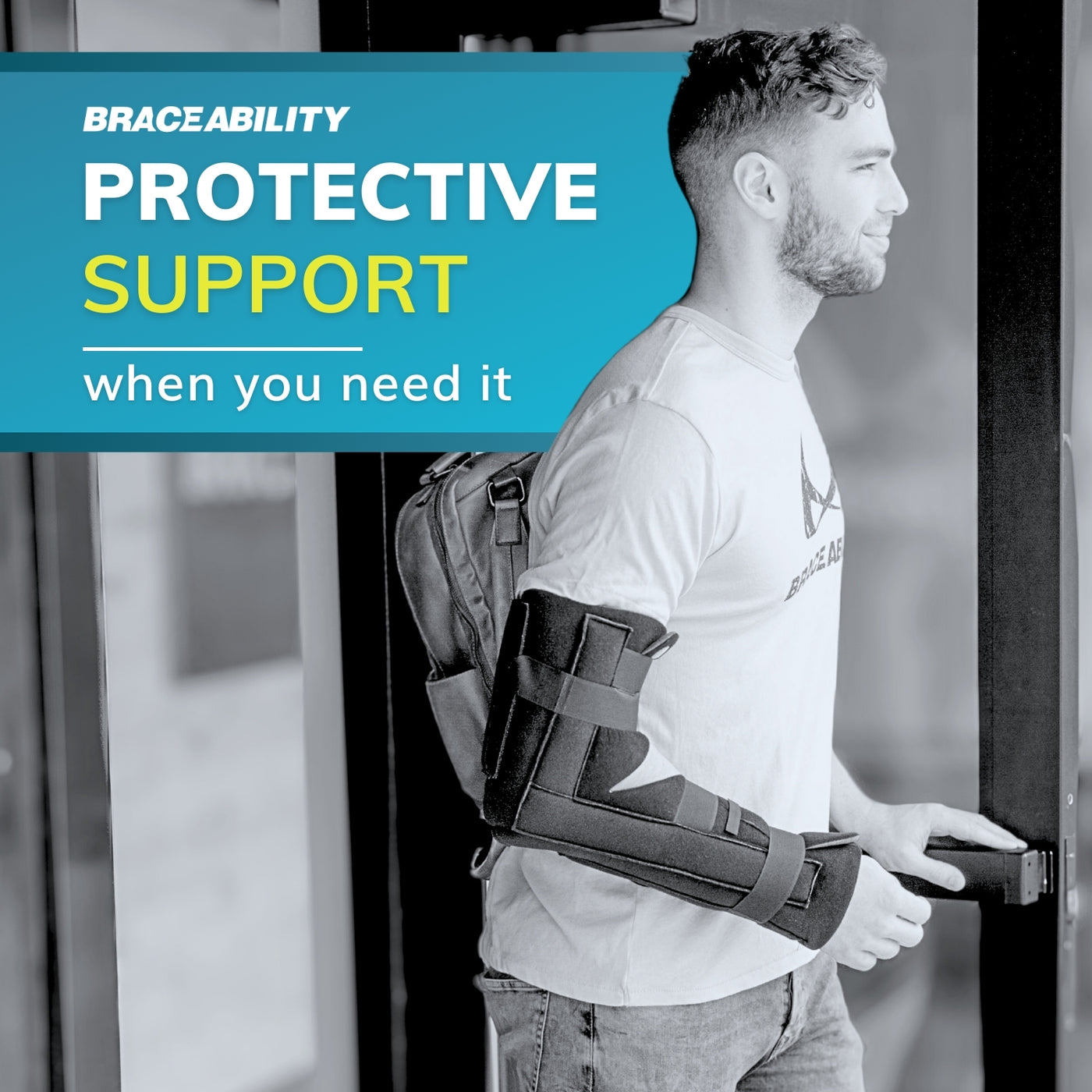 The comfortable elbow fracture splint gives you protection all day or night
