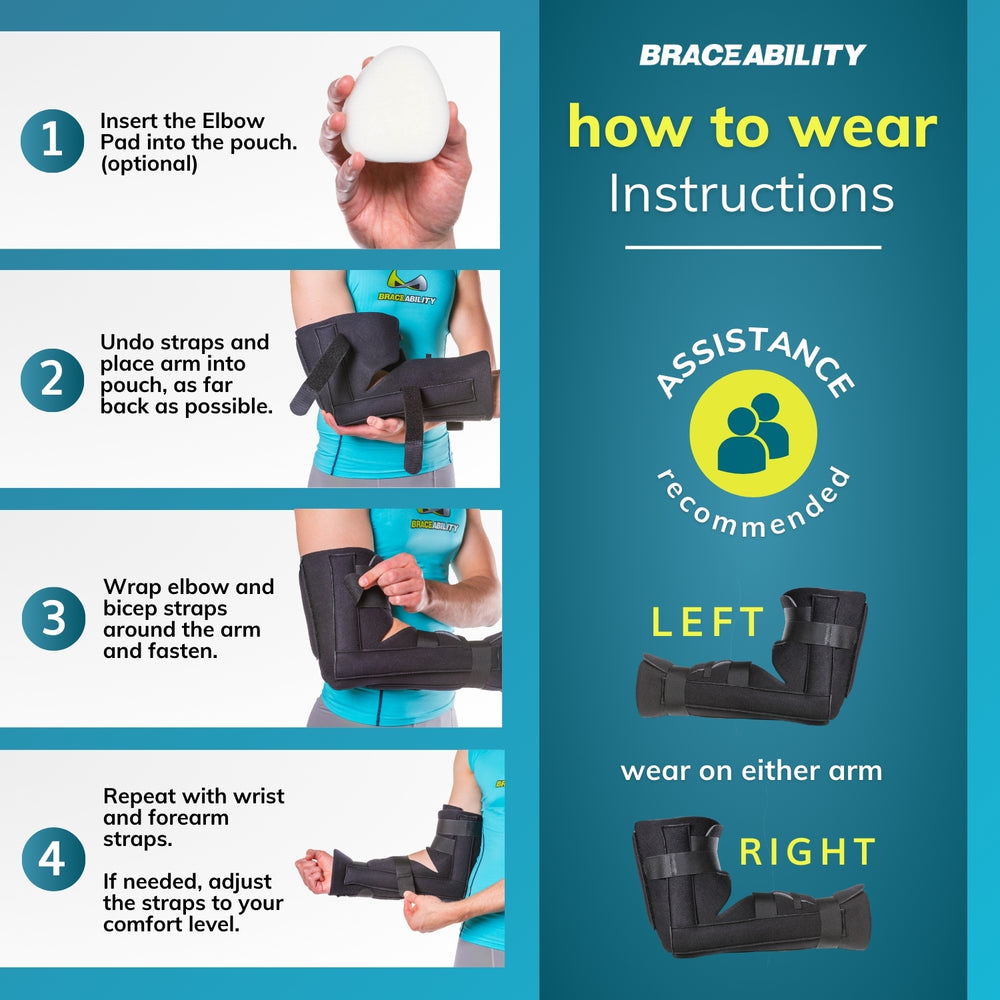 Elbow Fracture Splint | Removable Long Arm Soft Cast Immobilizer Brace