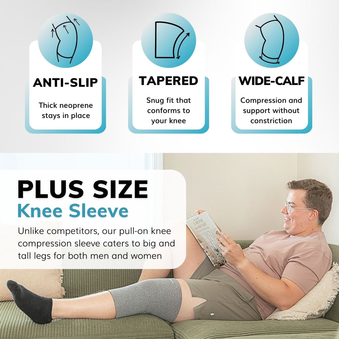Elastic Knee Support Compression Sleeve, With Flexible Stays