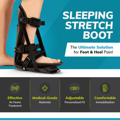 our nighttime sleeping stretch boot fixes plantar fasciitis while you sleep