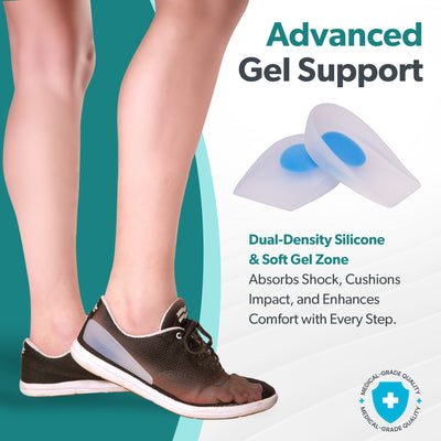 our heel cushion inserts have soft gel to protect spurs
