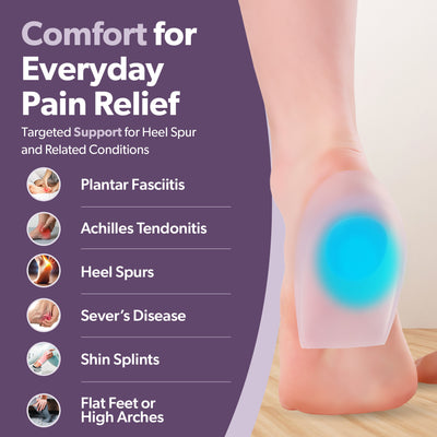 use our heel spur cups for plantar fasciitis, heel pain, achilles tendonitis and shin splints