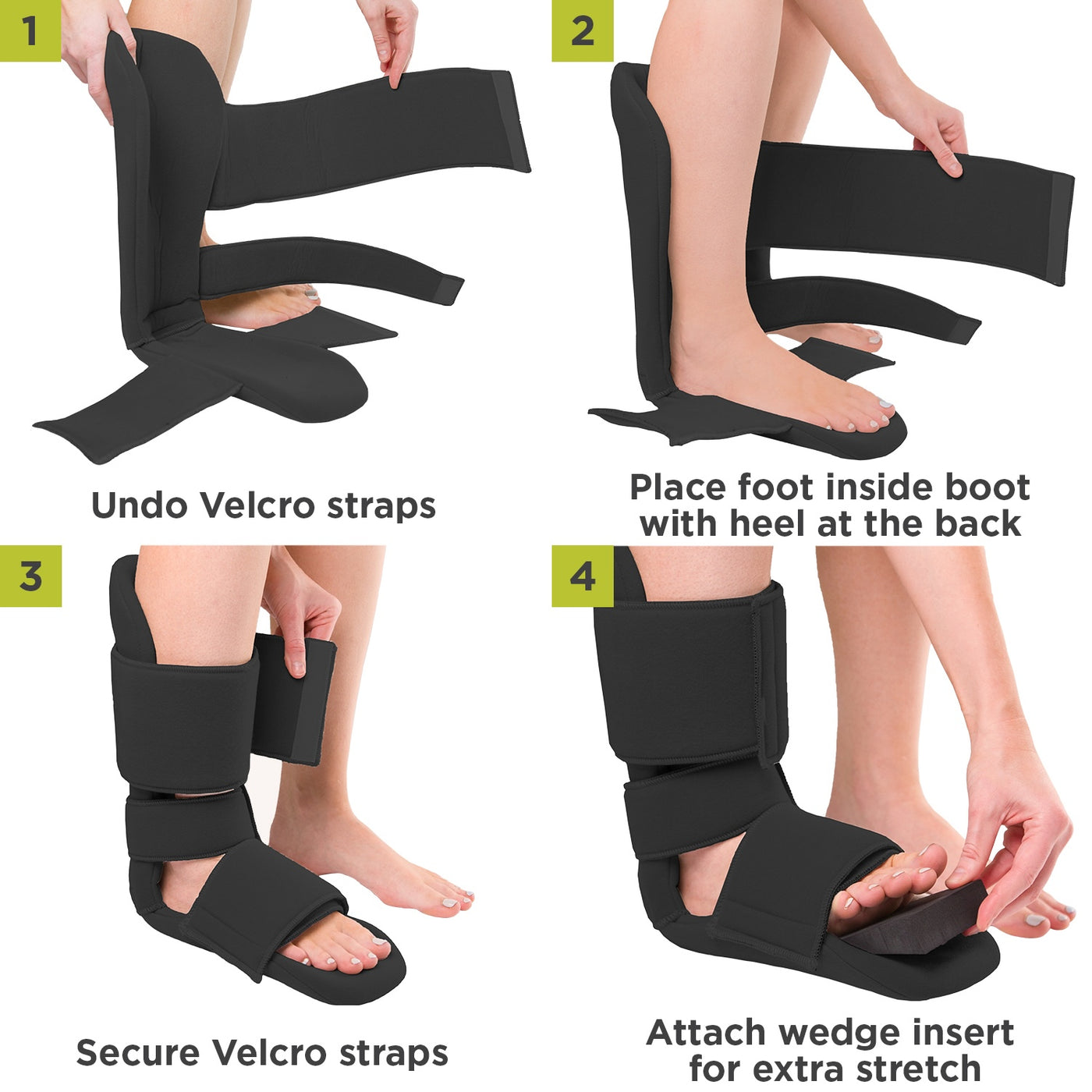 how to put on the braceability padded 90 degree plantar fasciitis boot