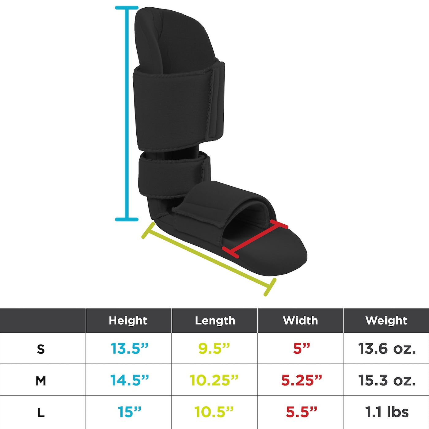 the dimensions of the padded ninety degree plantar fasciitis night splint