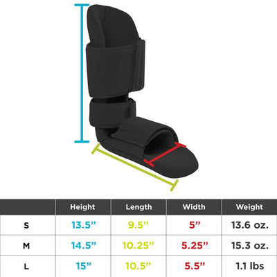 the dimensions of the padded ninety degree plantar fasciitis night splint