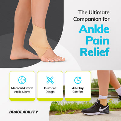 Tan ace ankle brace applies support around around weak ankles for all-day comfort