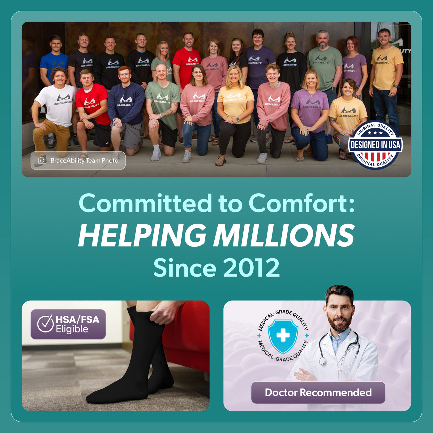 braceability has sold our medical socks for over a decade helping millions of customers get back to life