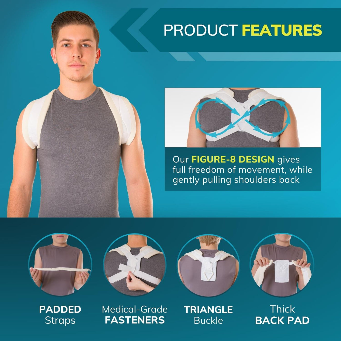 Big Save!]Back Brace Posture Corrector - Upper Back Posture Corrector  Providing Lumbar Support-Adjustable Back Brace Back Straightener for  Clavicle Support Back 