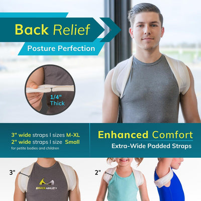 Shoulder padding on this figure 8 back posture brace is 1/4-inch thick