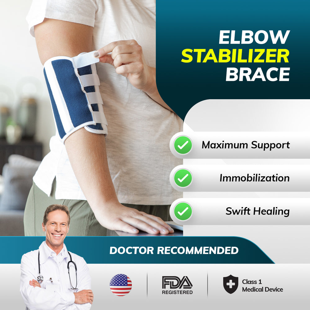 Elbow Immobilizer | Arm Straightener Splint & Night Brace for Sleeping