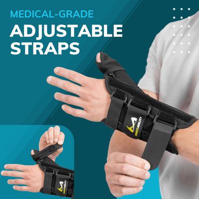 Four adjustable straps on our thumb tendonitis brace allow you to get the most secure fit for faster injury recovery