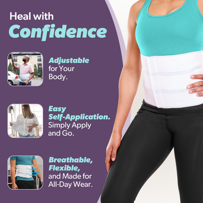 The plus size abdominal girdle is the perfect post-surgery comfort support for accelerated recovery