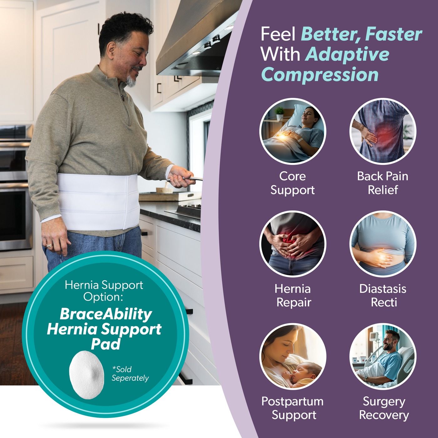 Plus size compression belt also helps treat back muscle tears and lumbar pain