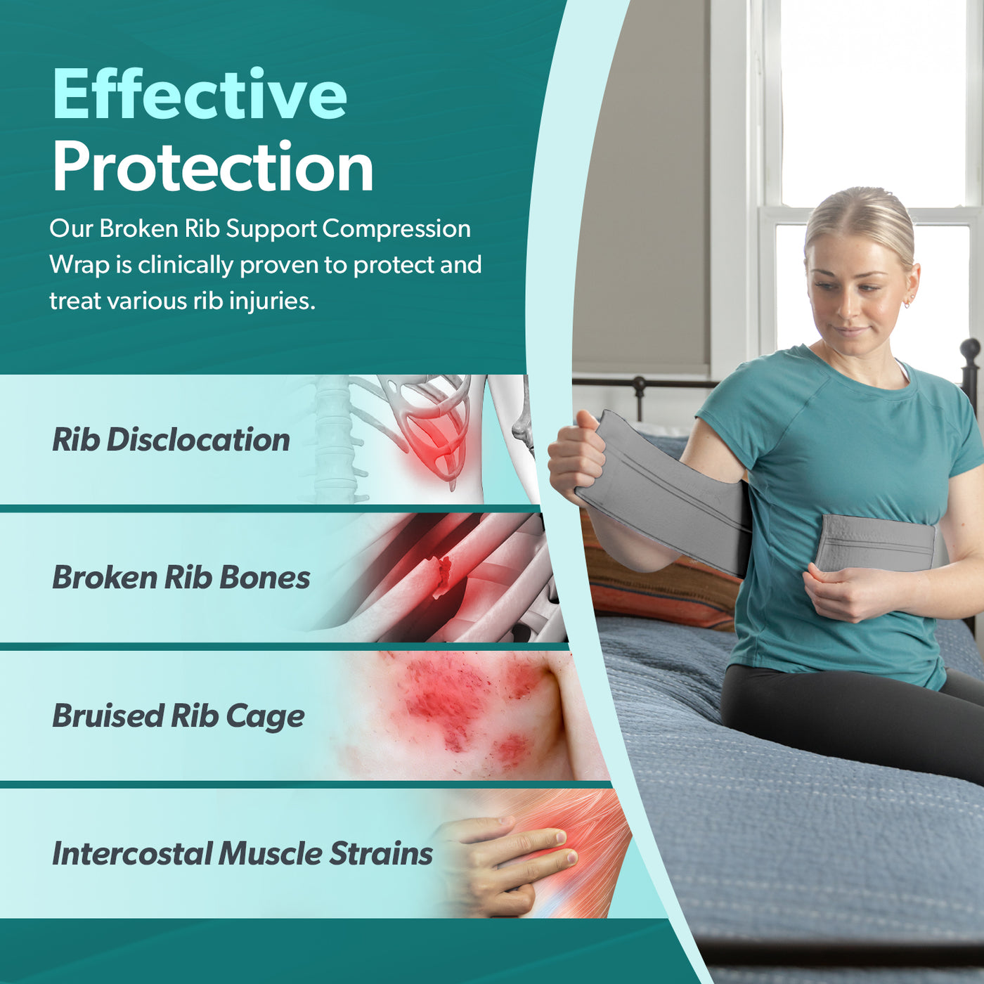 Broken Rib Belt: Wrap Brace for Fractured and Dislocated Ribs