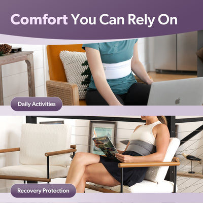 BraceAbility offers a comfortable wrap to relieve broken rib pain allowing you to continue with your daily routine
